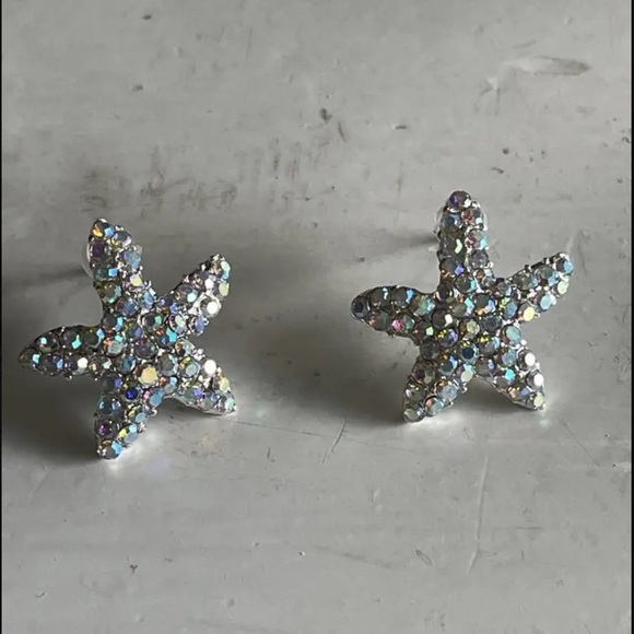 - ⭐️Sparkly Colorful Confetti Sequin Starfish Earrings - Picture 5 of 17